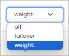 Screenshot of the weight option in filter groups