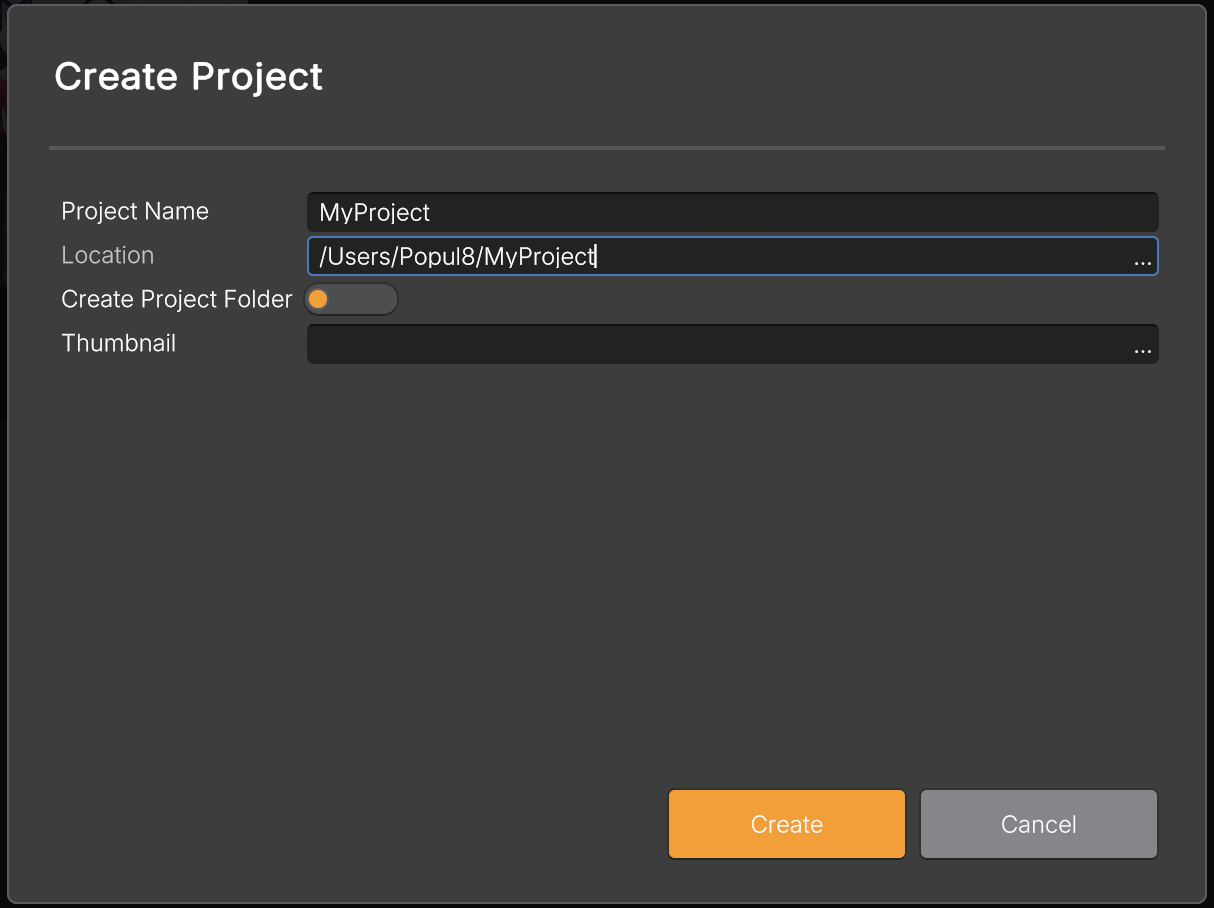 Creating a new porject.