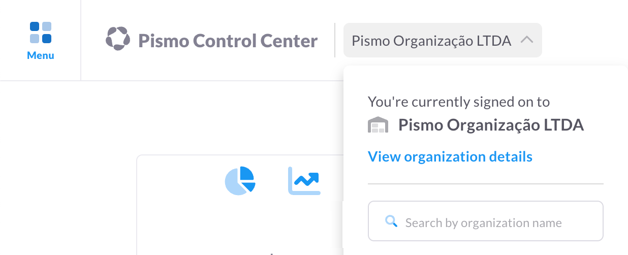 Organization menu