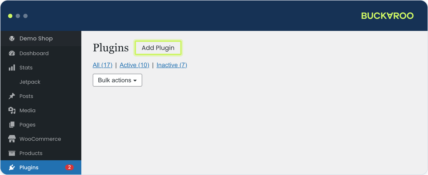 WooCommerce add plugin button example