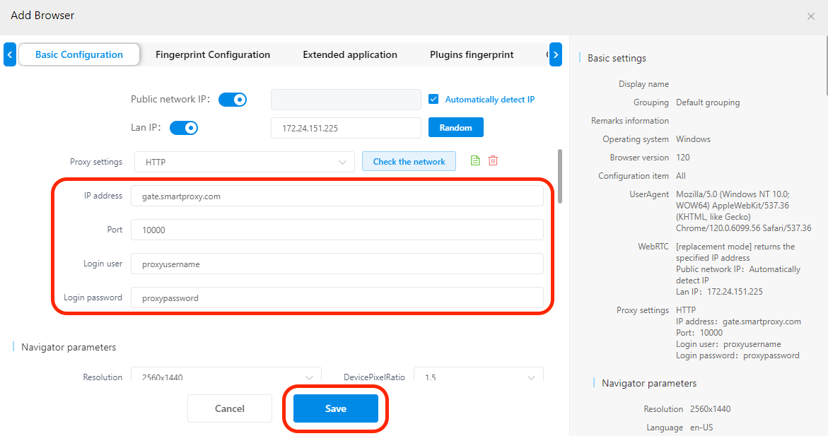 MuLogin - proxy settings