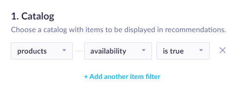 Example of picking product catalog + filtering based on availability