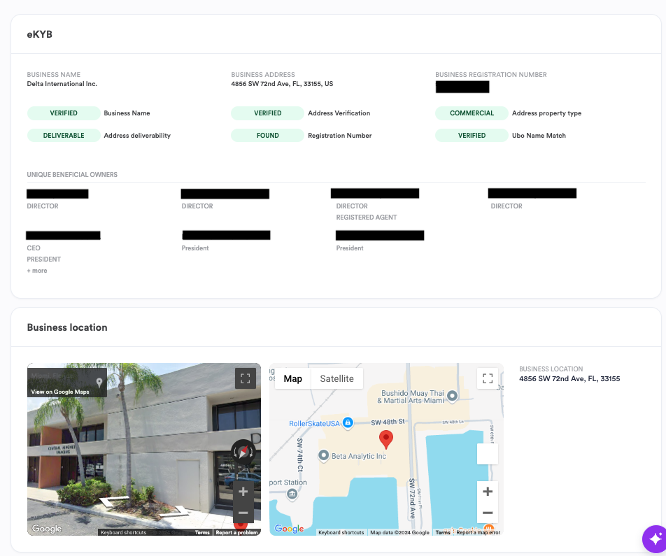 eKYB single session dashboard results