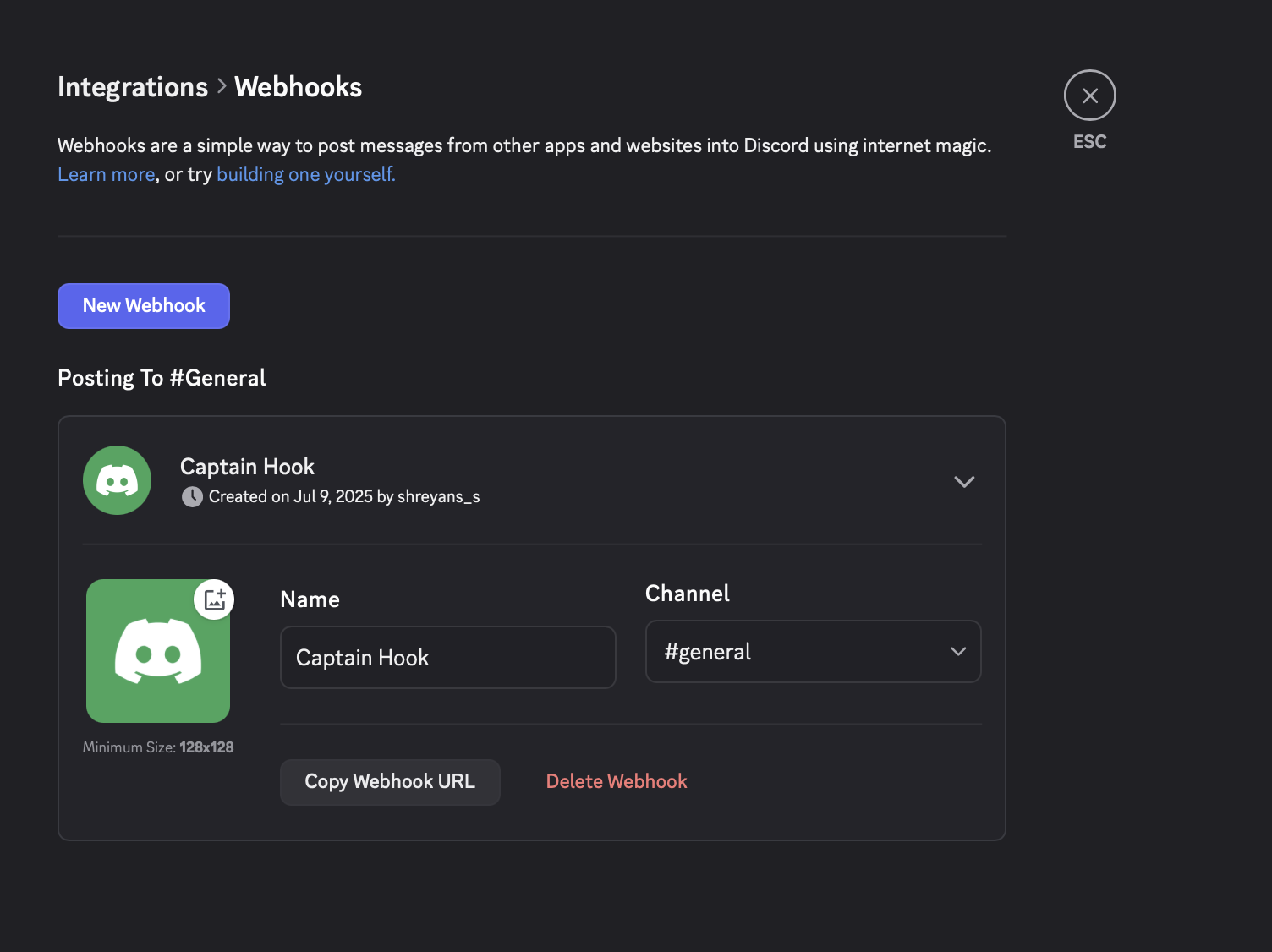 Generate a Discord Webhook URL