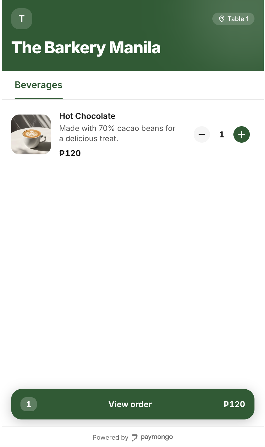 customer selects items from the Catalog