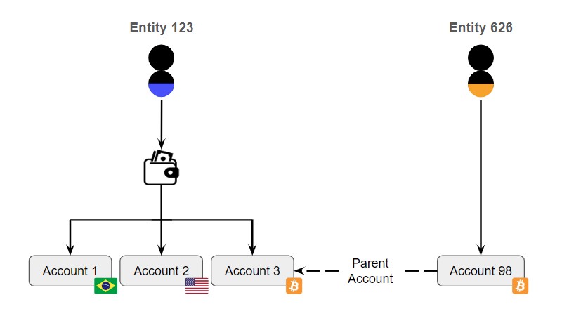 Figure 1. Example of accounts and child-accounts.