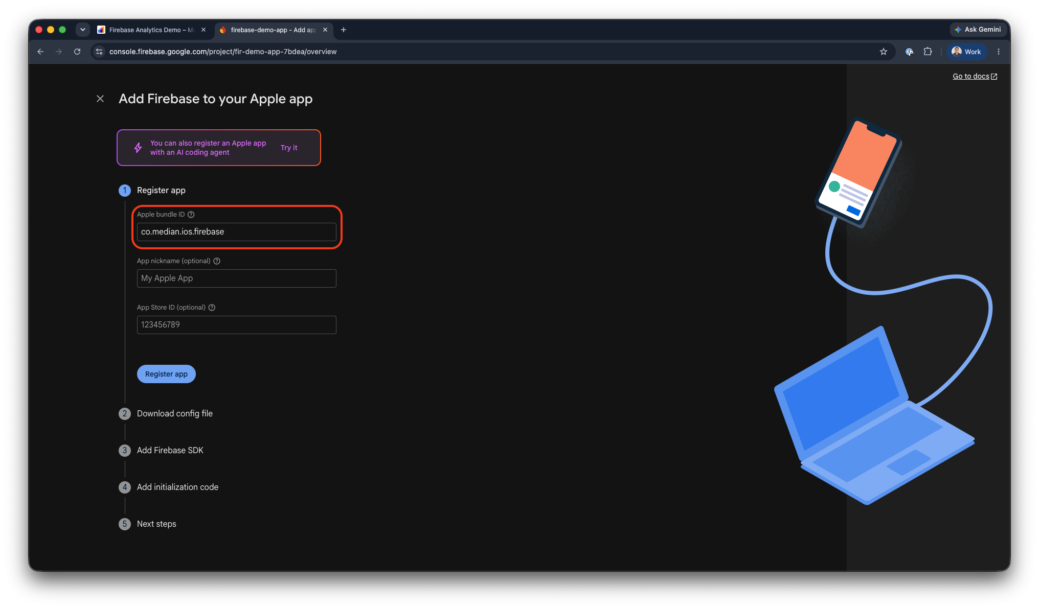 Register your iOS app