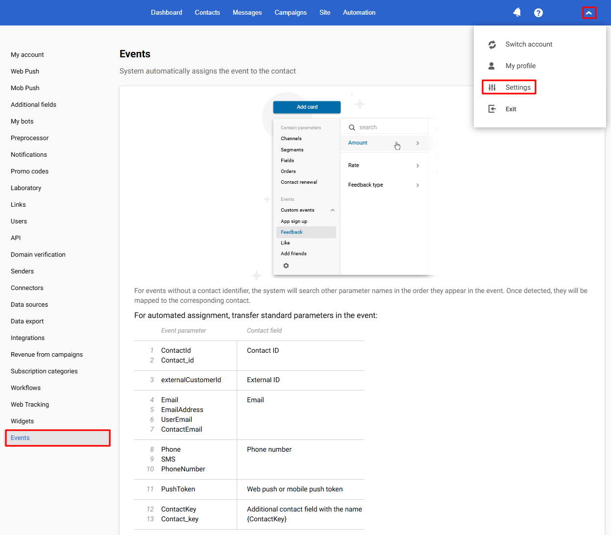 Segmentation by events