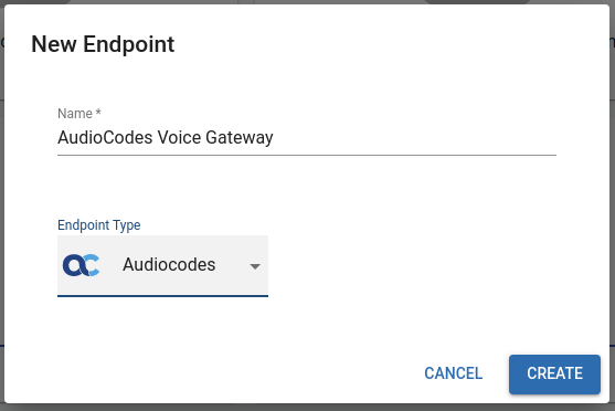 Create an AudioCodes Endpoint