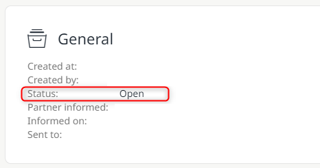Display of the status of a coordination