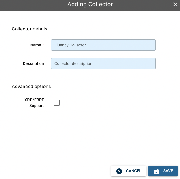 Add Collector Popup