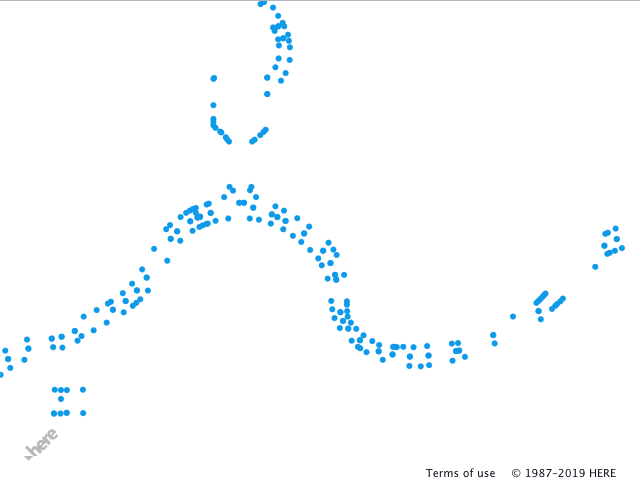 The map after applying the "points" style