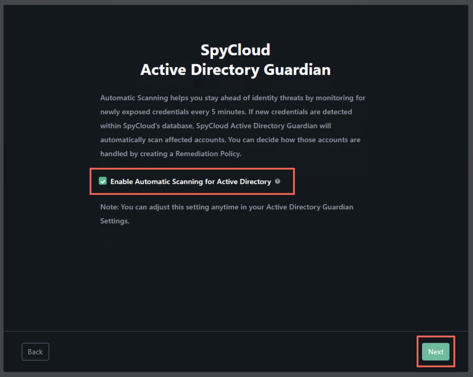 Automatic Scanning Setup