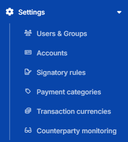 Navigation pane - sub pages by settings type