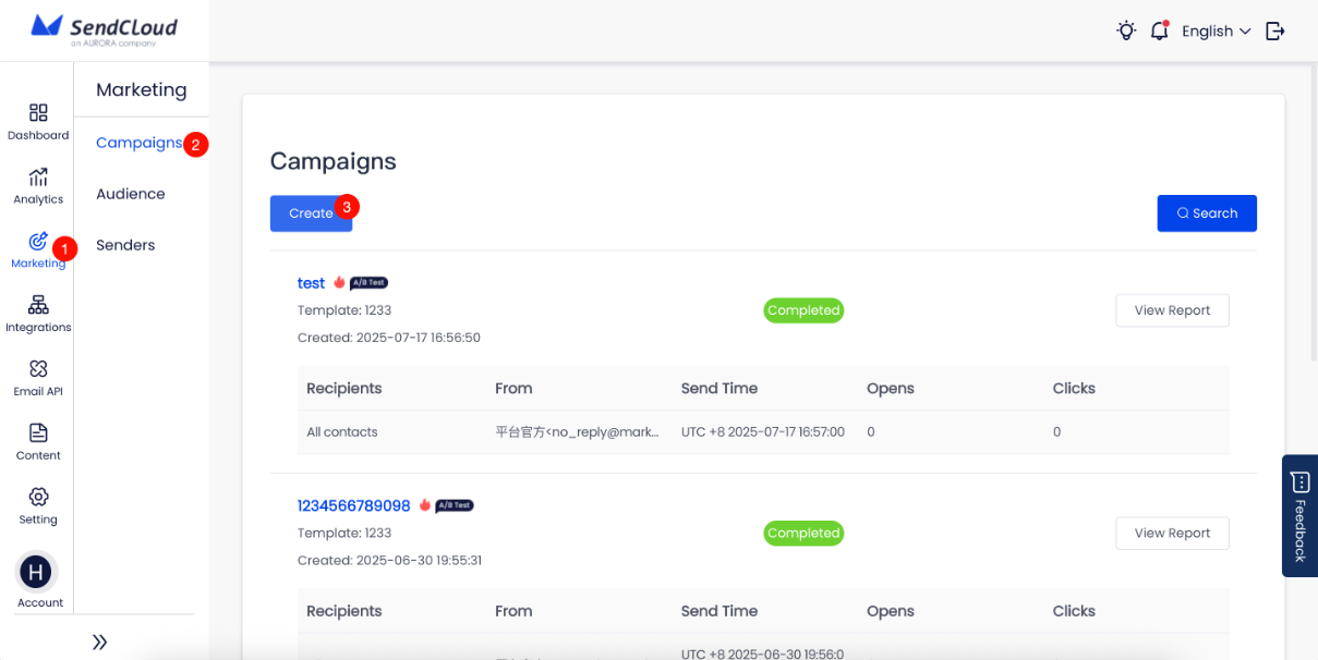 Create Campaign Interface