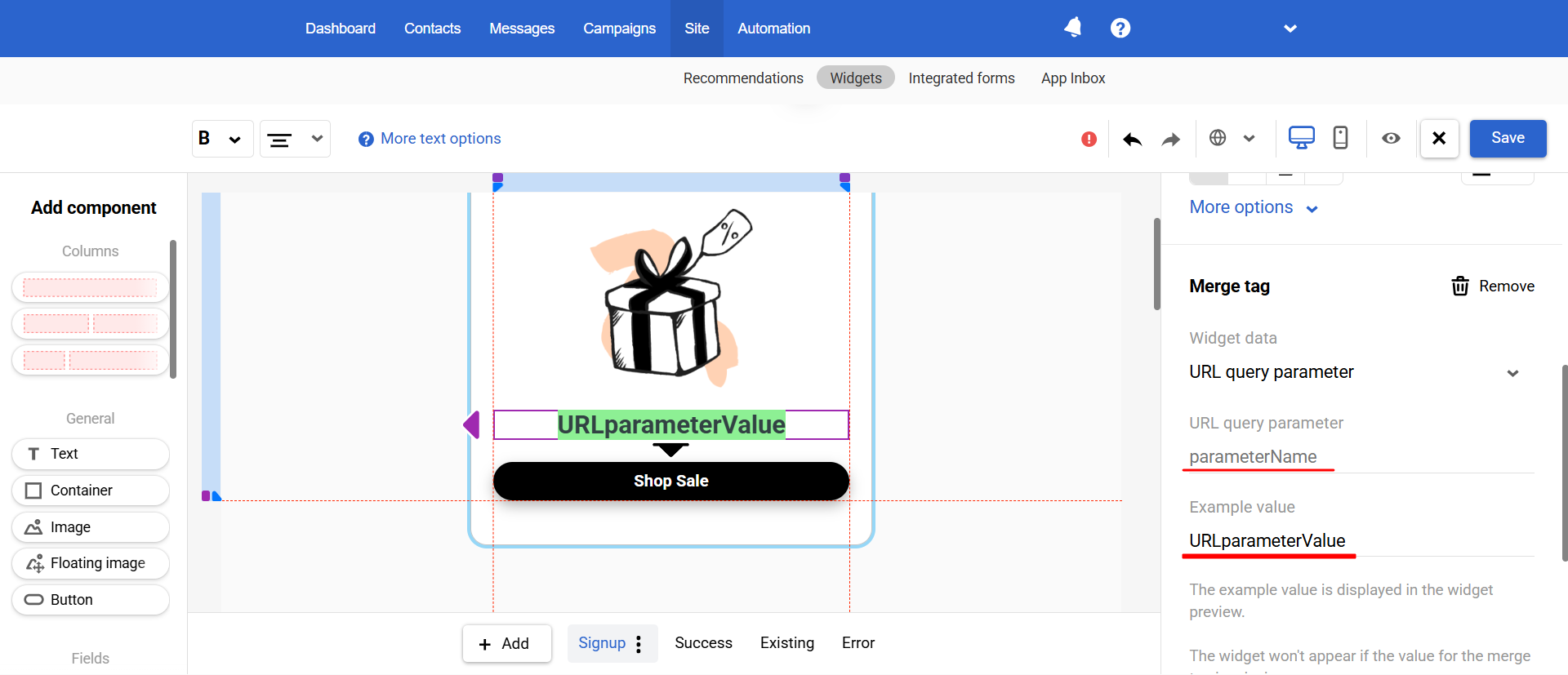 URL query parameter