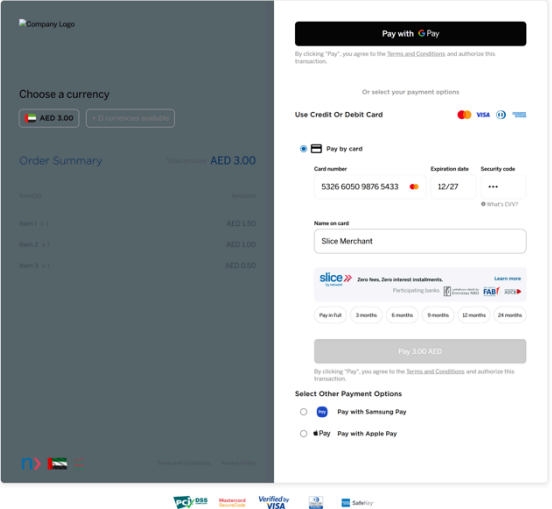 Slice by Network available installment plans.