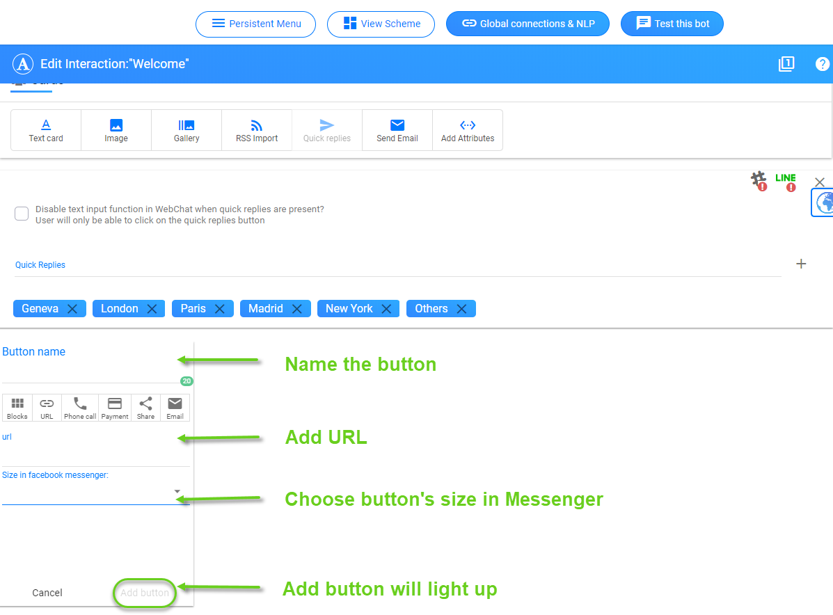 Embedding URLs for Messenger