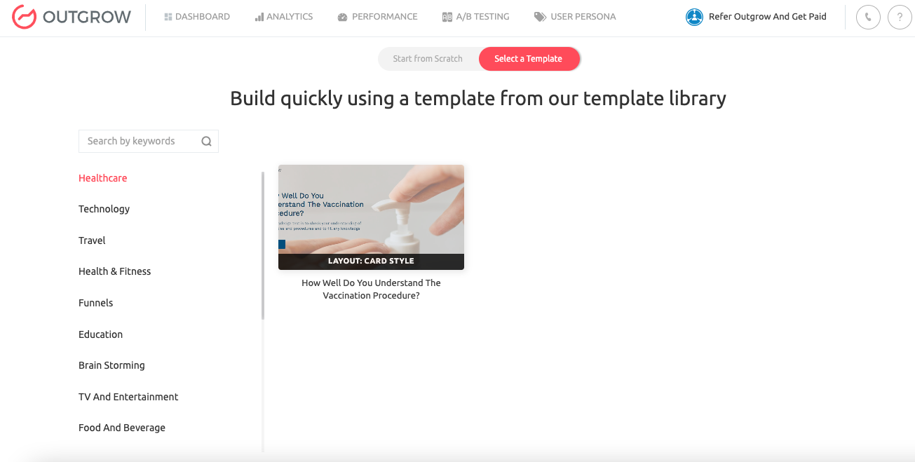 Selecting A Premade Template