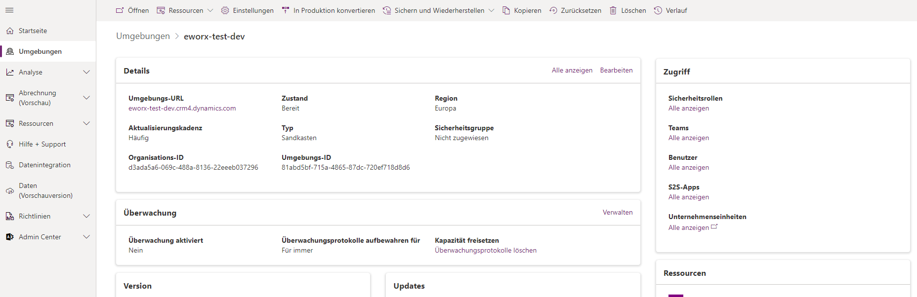 powerplatform environment Powerplatform Umgebung
