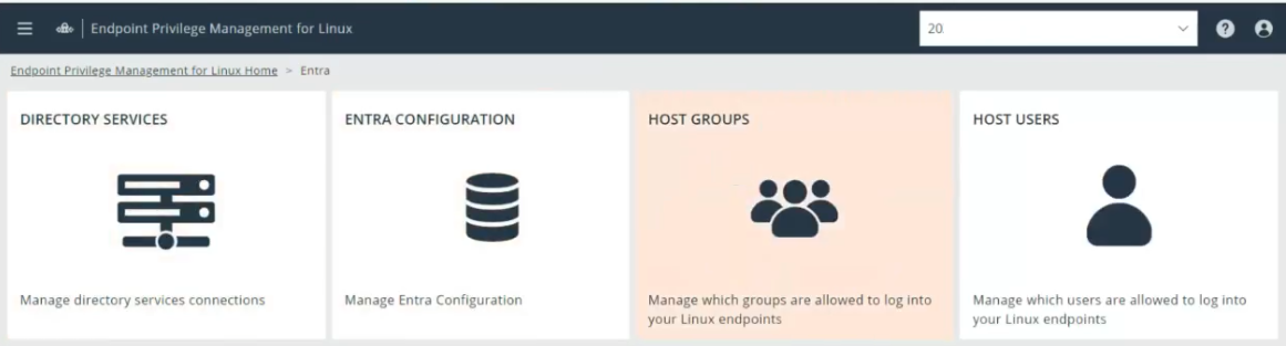 The Host Groups tile