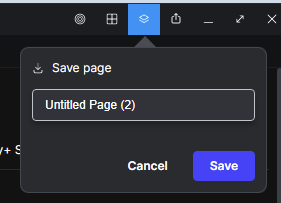 Screenshot showing an interface for saving a page