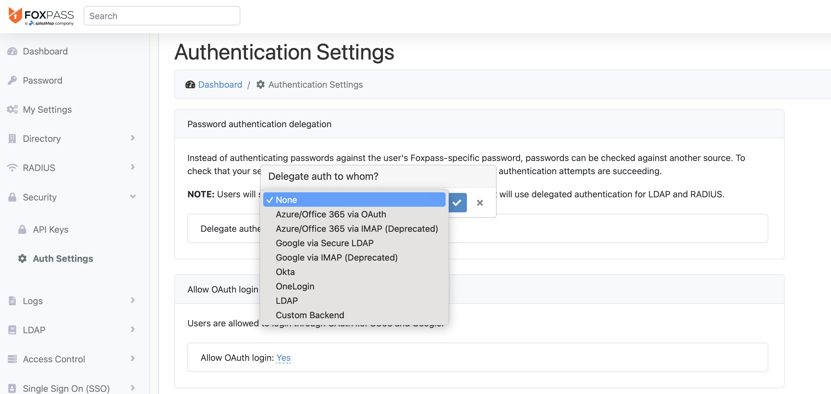 Delegate Authenticators