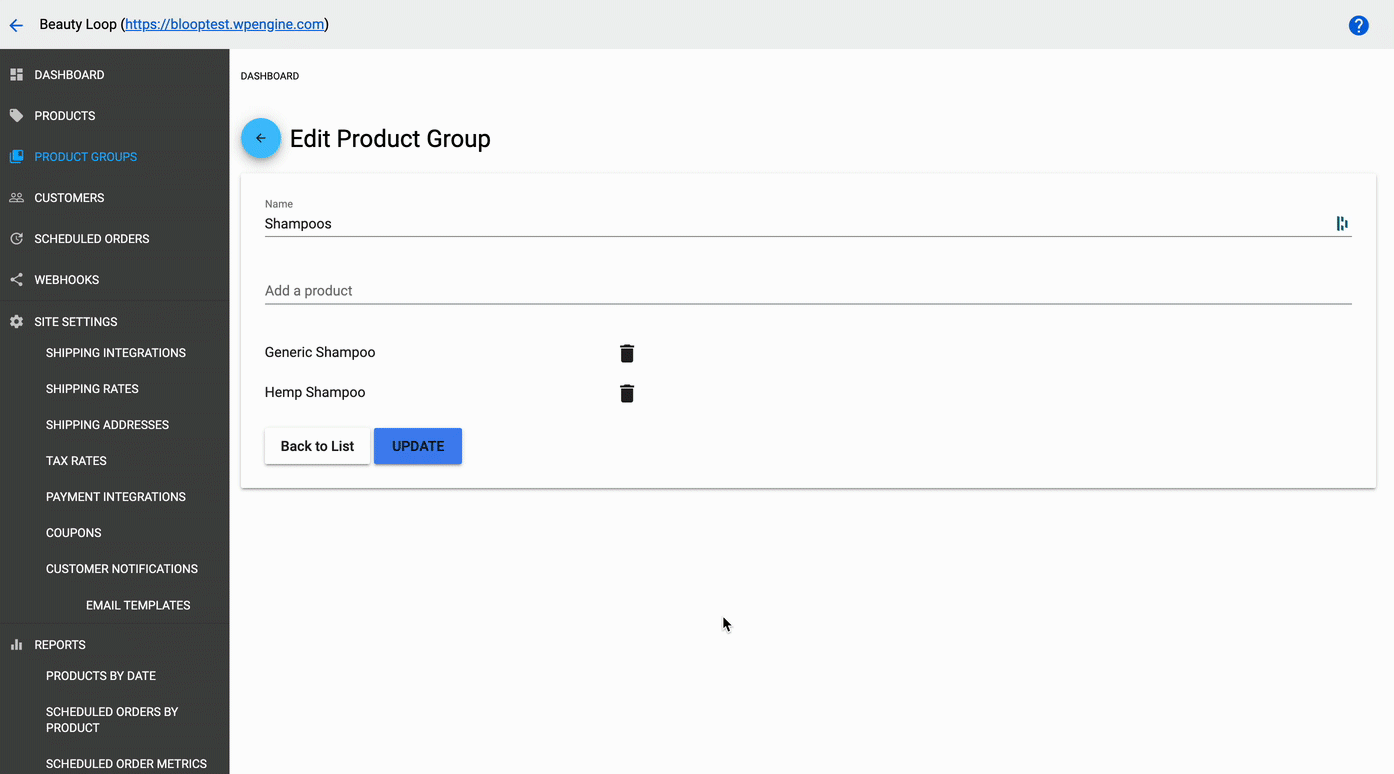Adding Products to a Product Group