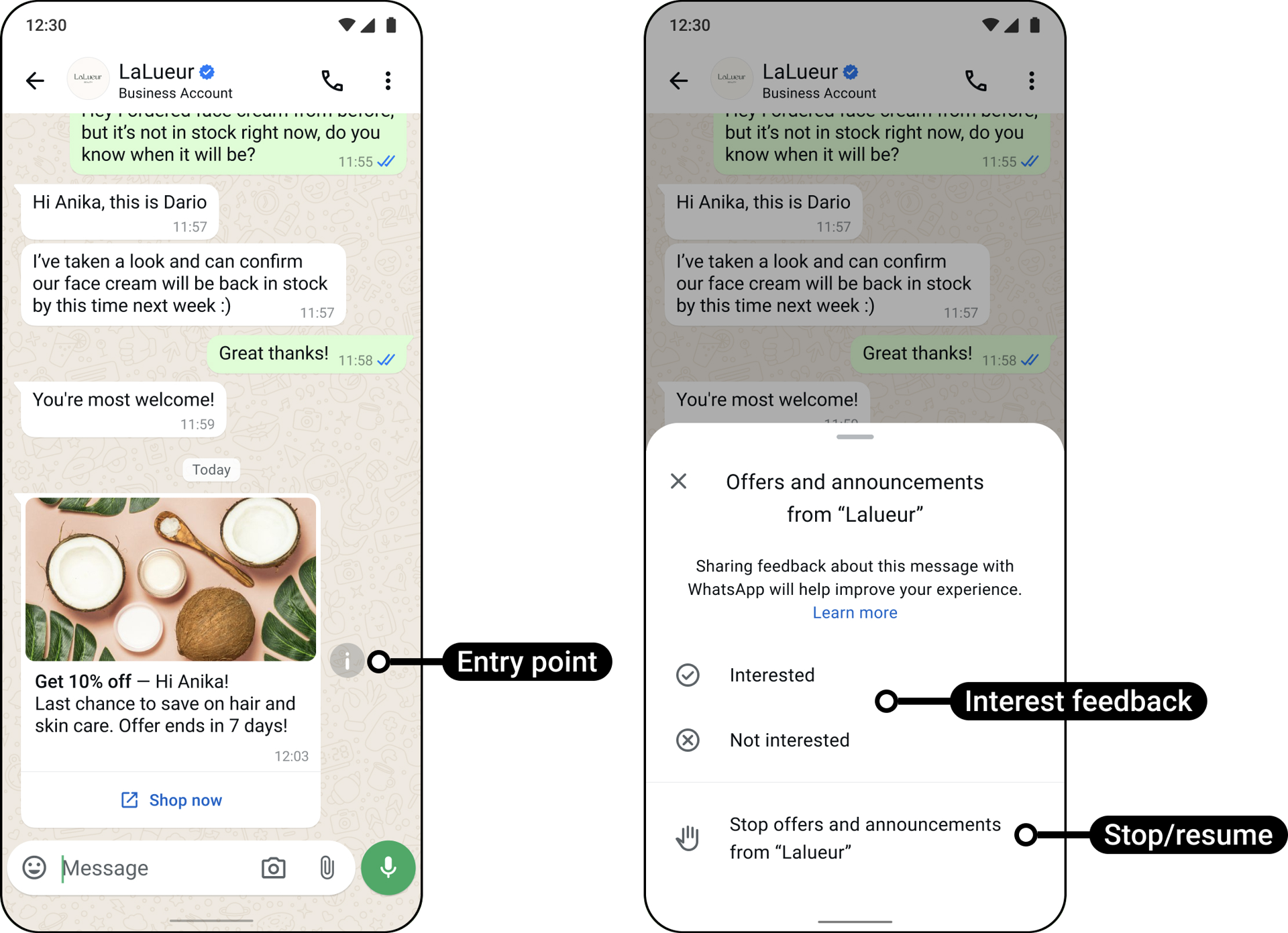 Screenshot of User Preferrence