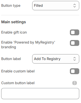 Button Appearance Settings UI