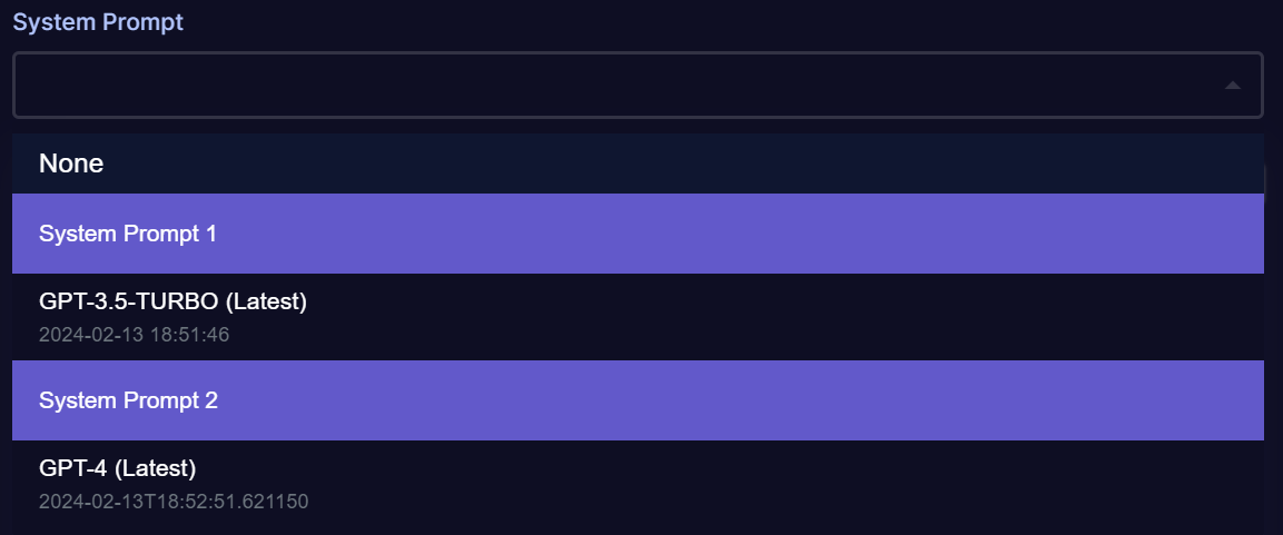 Example Code Snippet - Version Selection