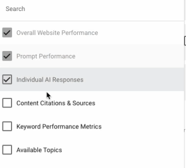 Select one or more data sources