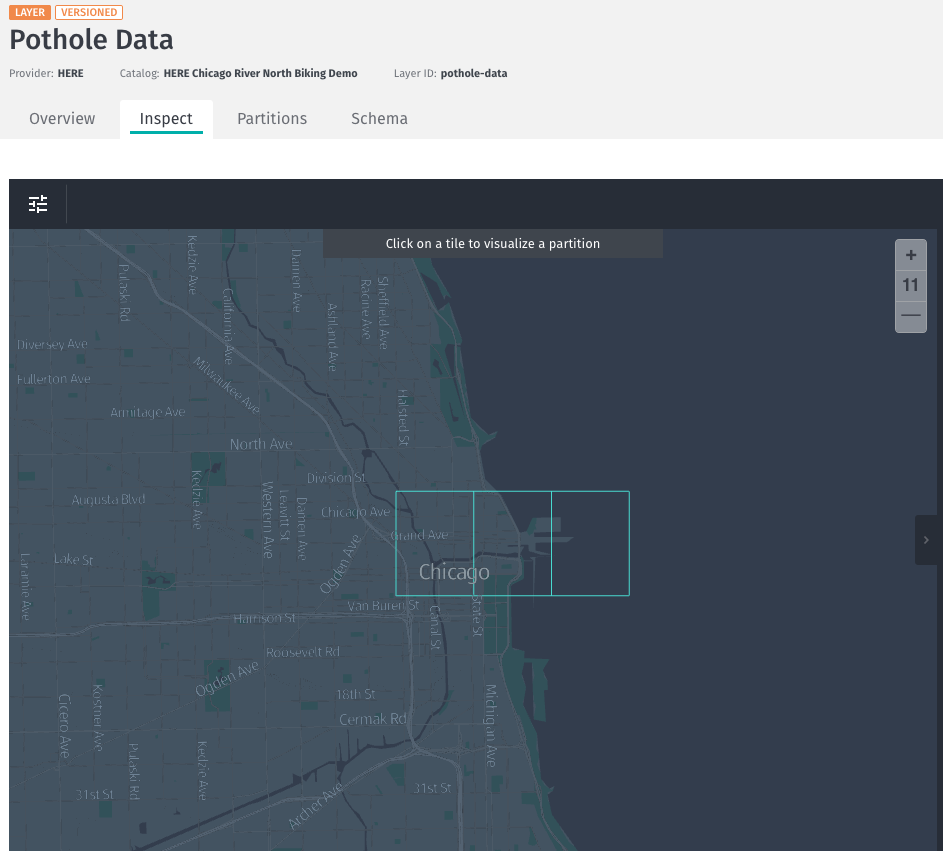 Pothole data partitions