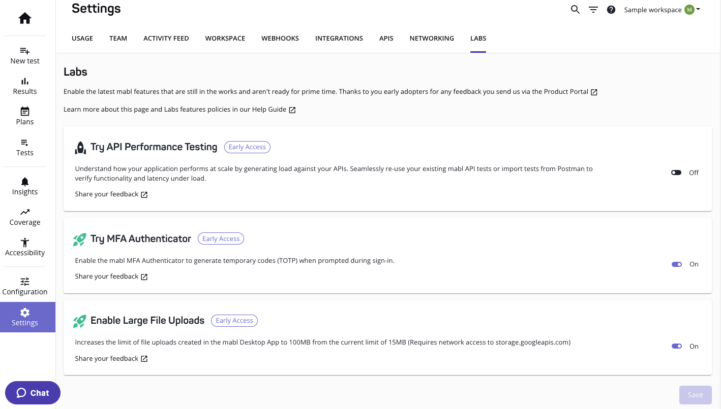 The mabl Labs page