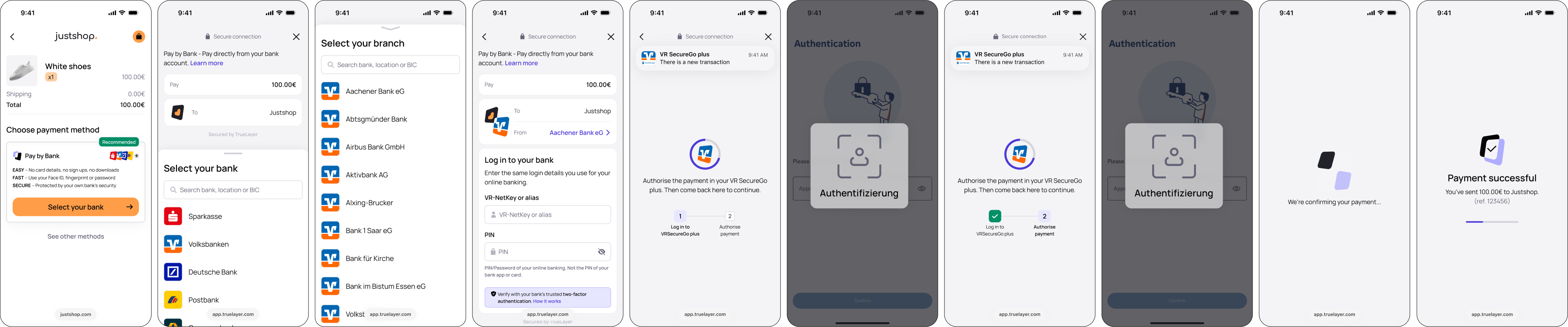 An example of the AIS + PIS flow on Android.