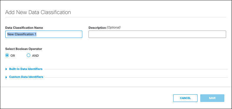 Create a Data Classification Without a Template
