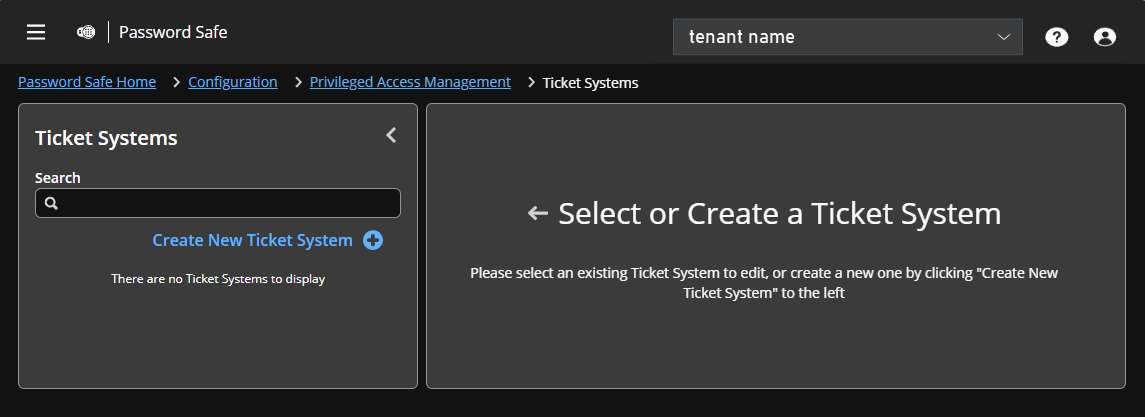 Ticket Systems page
