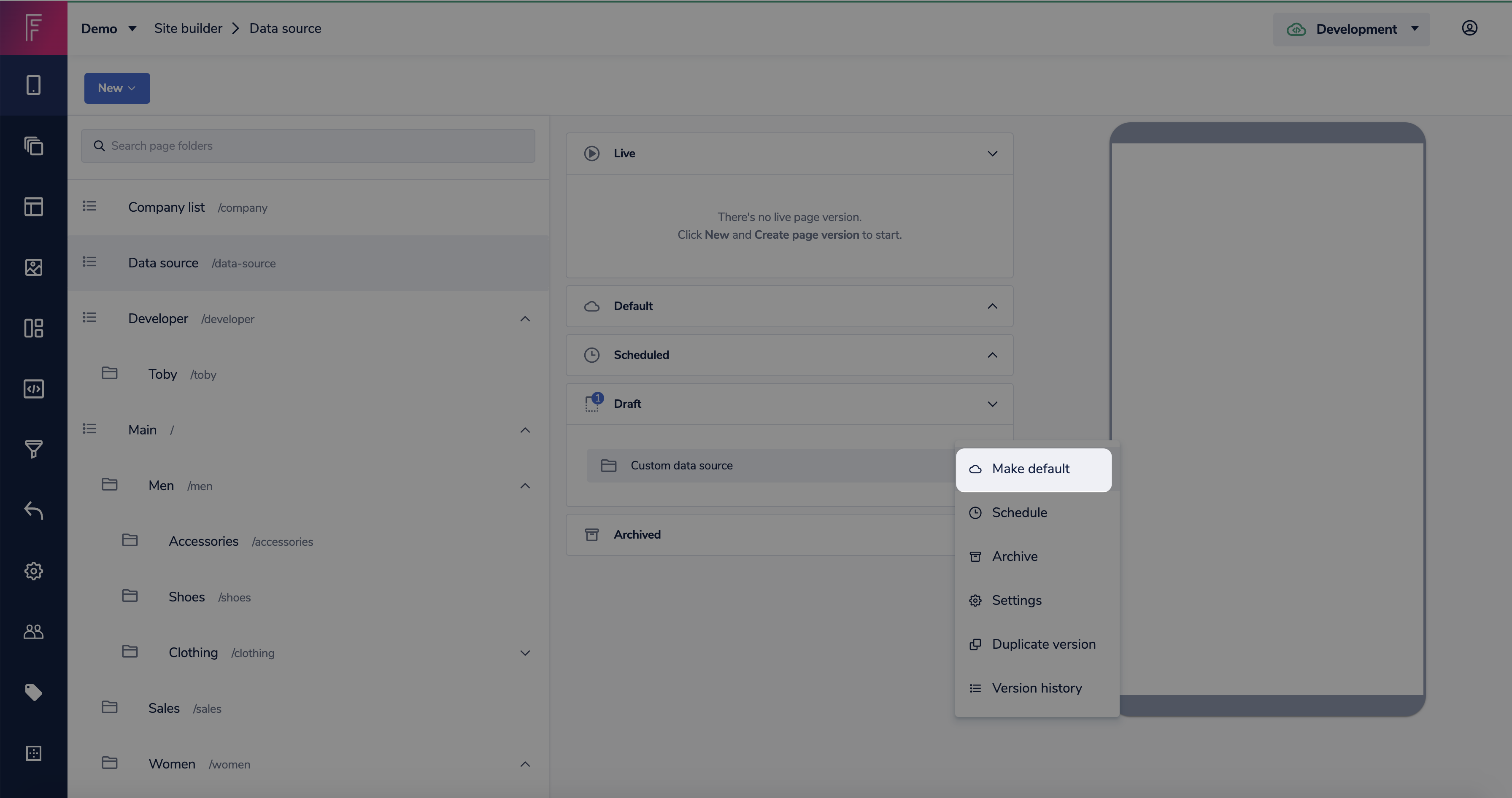 Click more icon and select make default.png