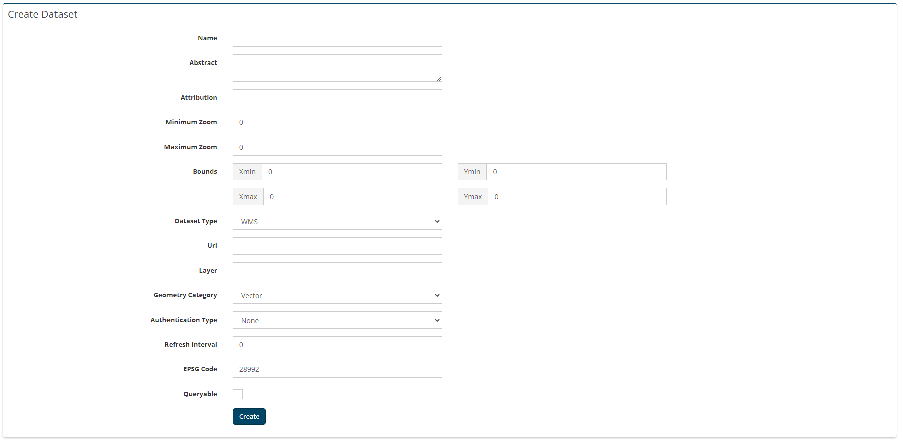 Figuur 6 - Opties bij Add Custom Dataset.