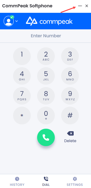 Screenshot of minimizing the widget window