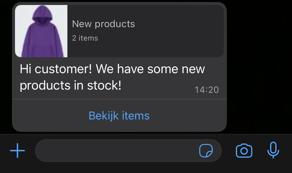 Product list message