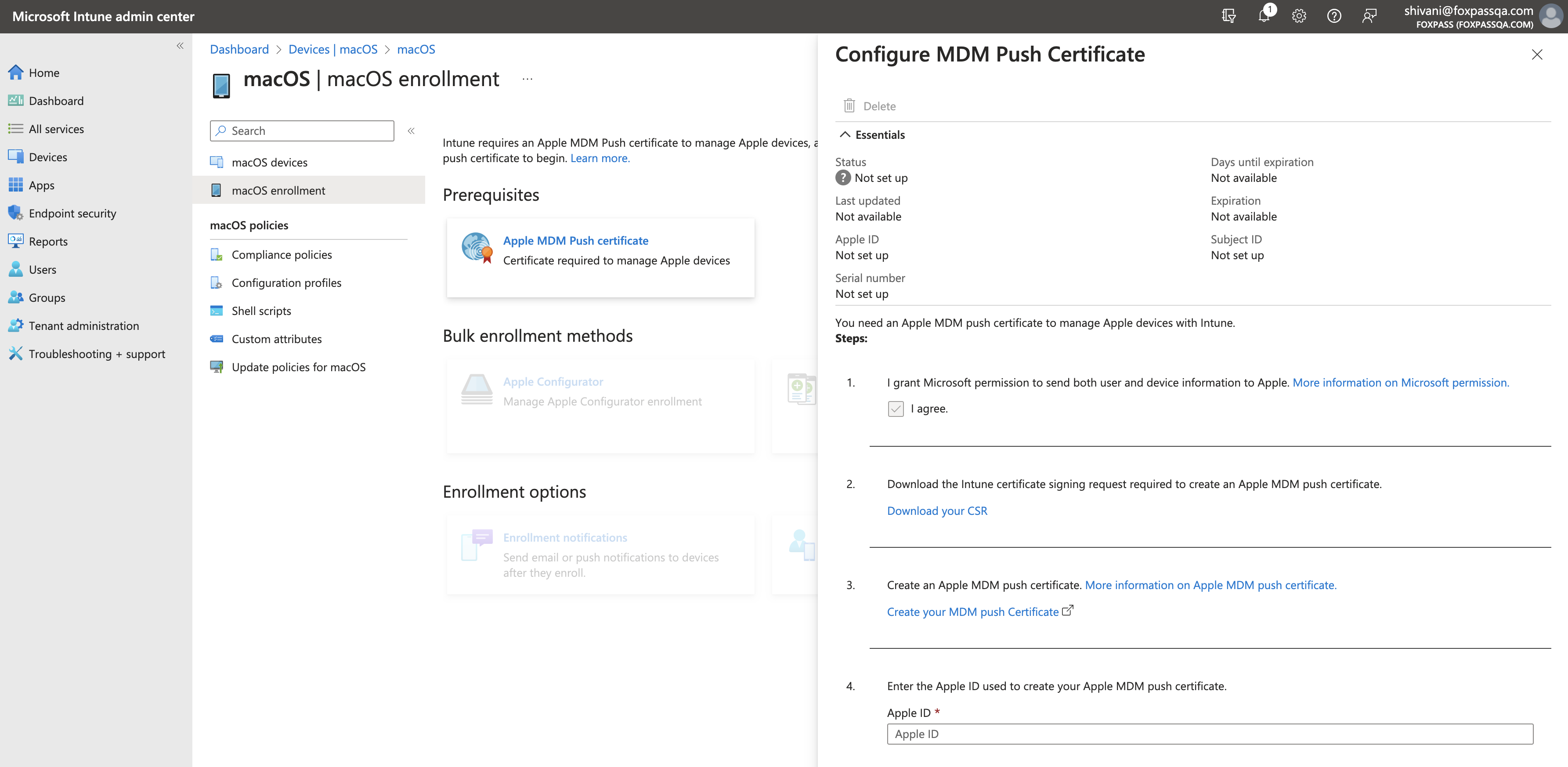 Configure MDM Push Certificate