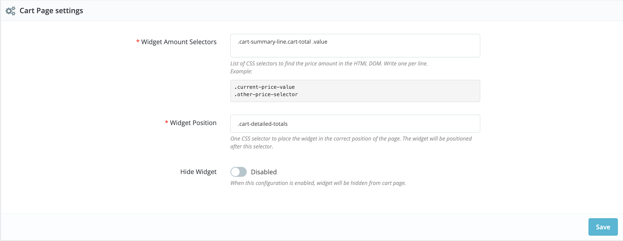 General settings