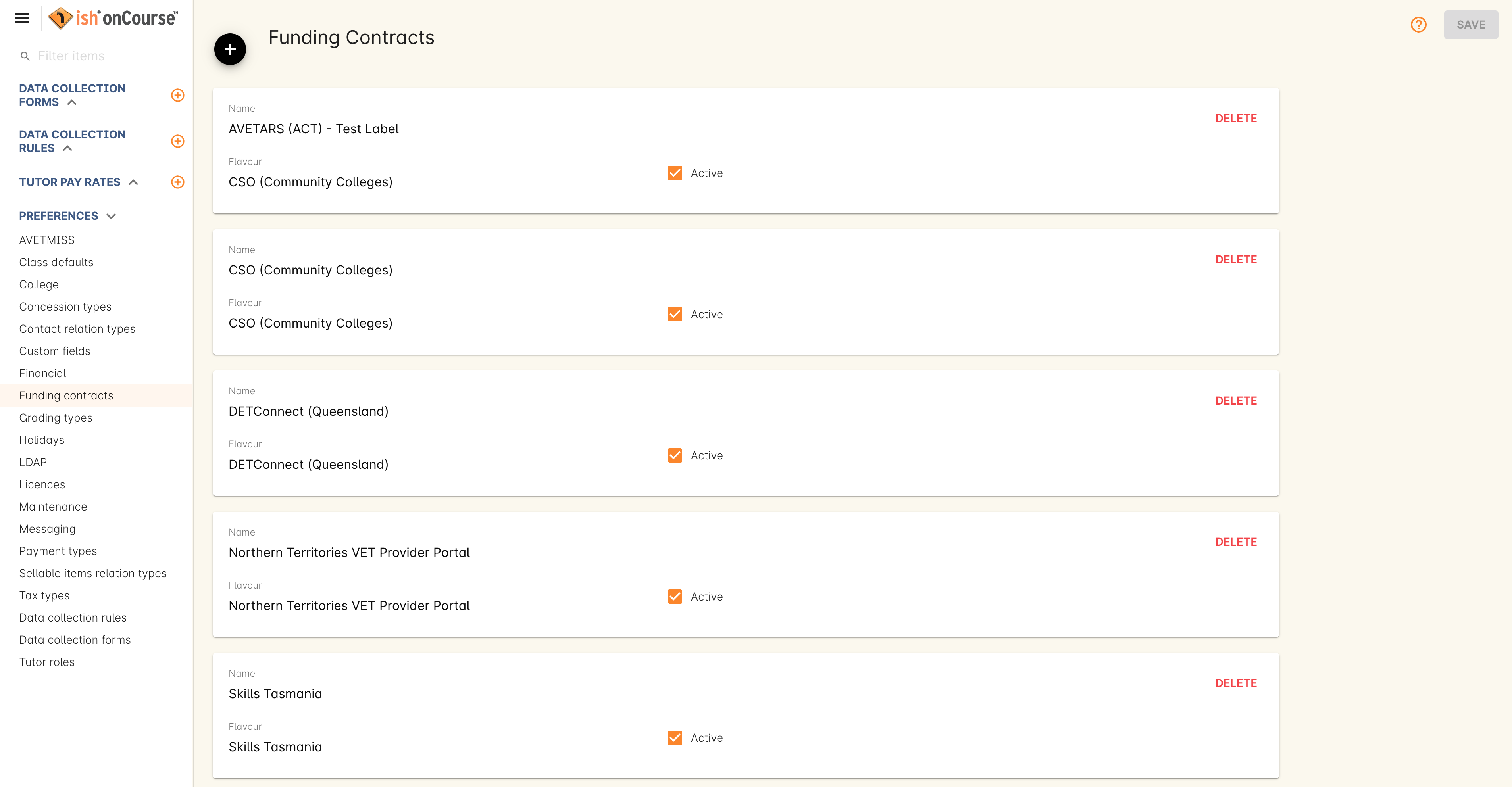 Figure 462. Custom Funding Contract Record in General Preferences