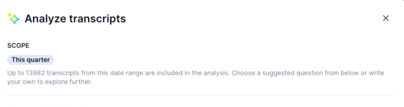 View the date range and the number of conversations analyzed by the AI at the top.