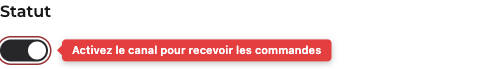 Toggle Statut dans Paramètres généraux
