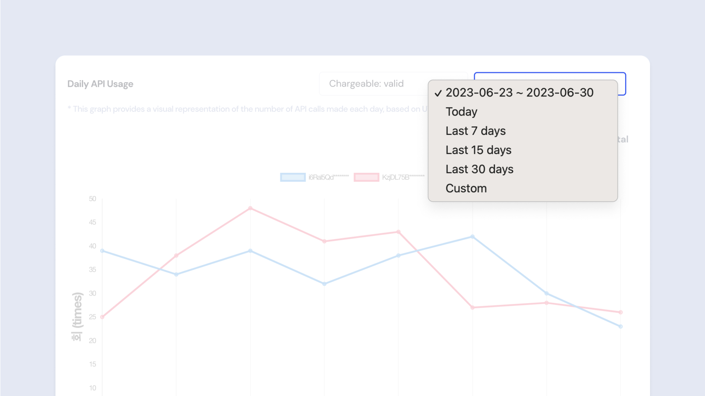 Daily API Usage 필터 - Date