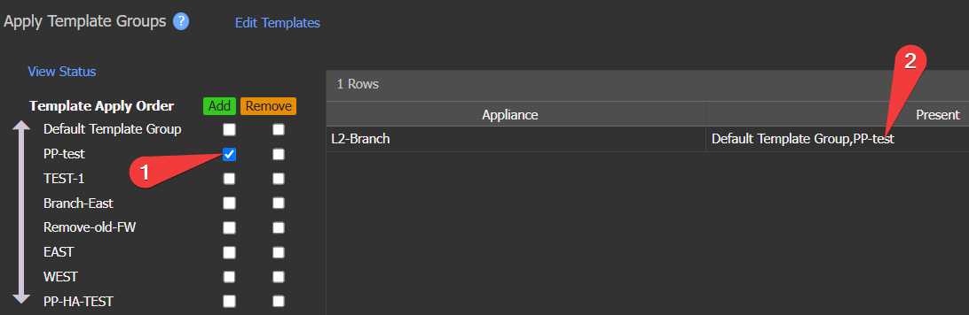 Apply template group example