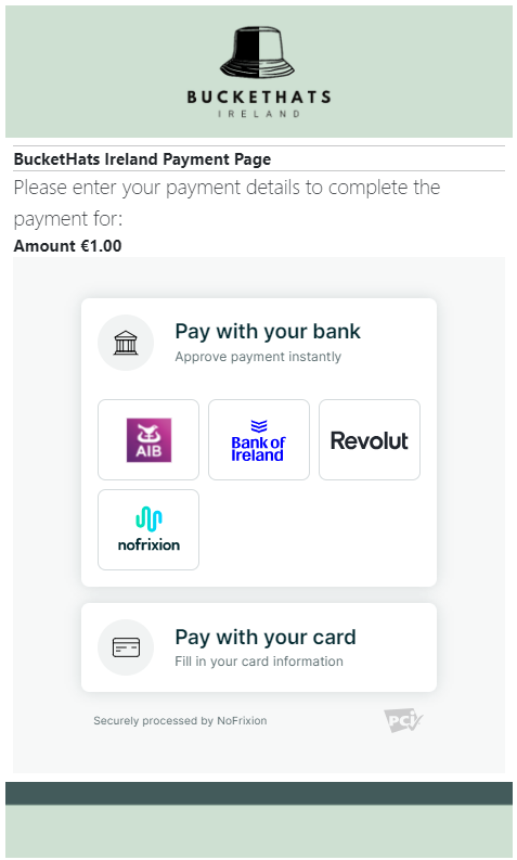 Sample payment page.