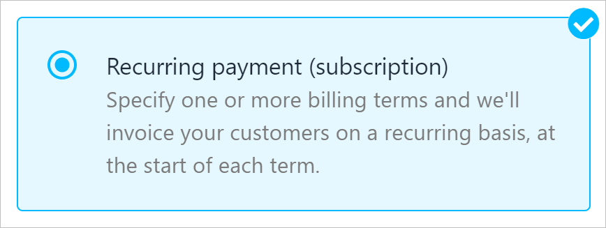 Recurring payment tile
